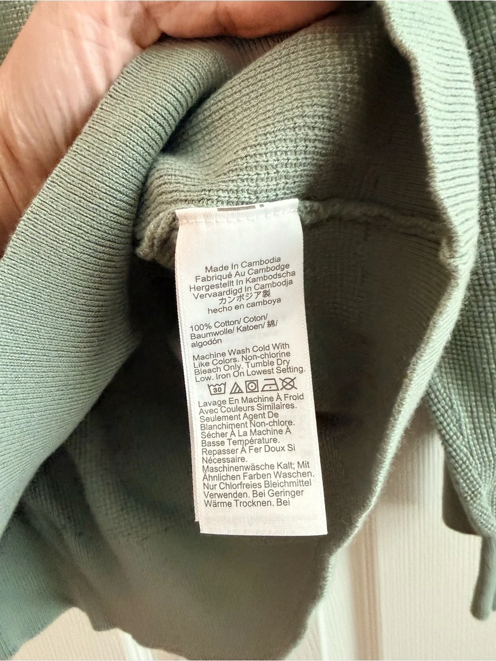 J. Crew Men’s Sage Green V‑Neck Polo Sweater